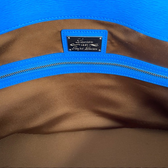 LRL Ralph Lauren ♔ Newbury Double Zip Large Leather Satchel Handbag ♔ Pacific - Picture 13 of 16